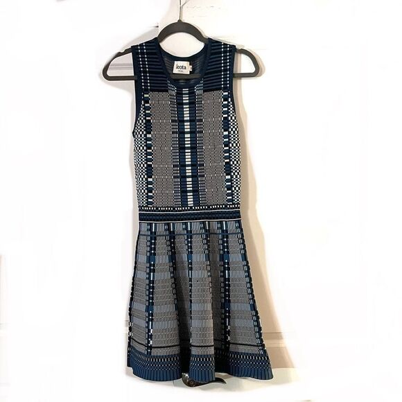 Marine mist plaid A-Line dress - Picture 1 of 5